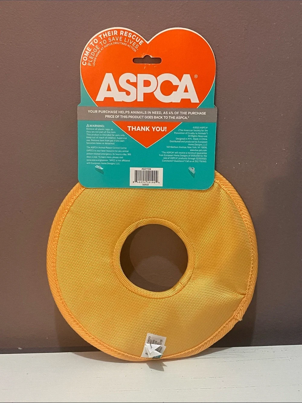 ASPCA - Vanilla Frosting Donut Dog Toy Stuffing Free